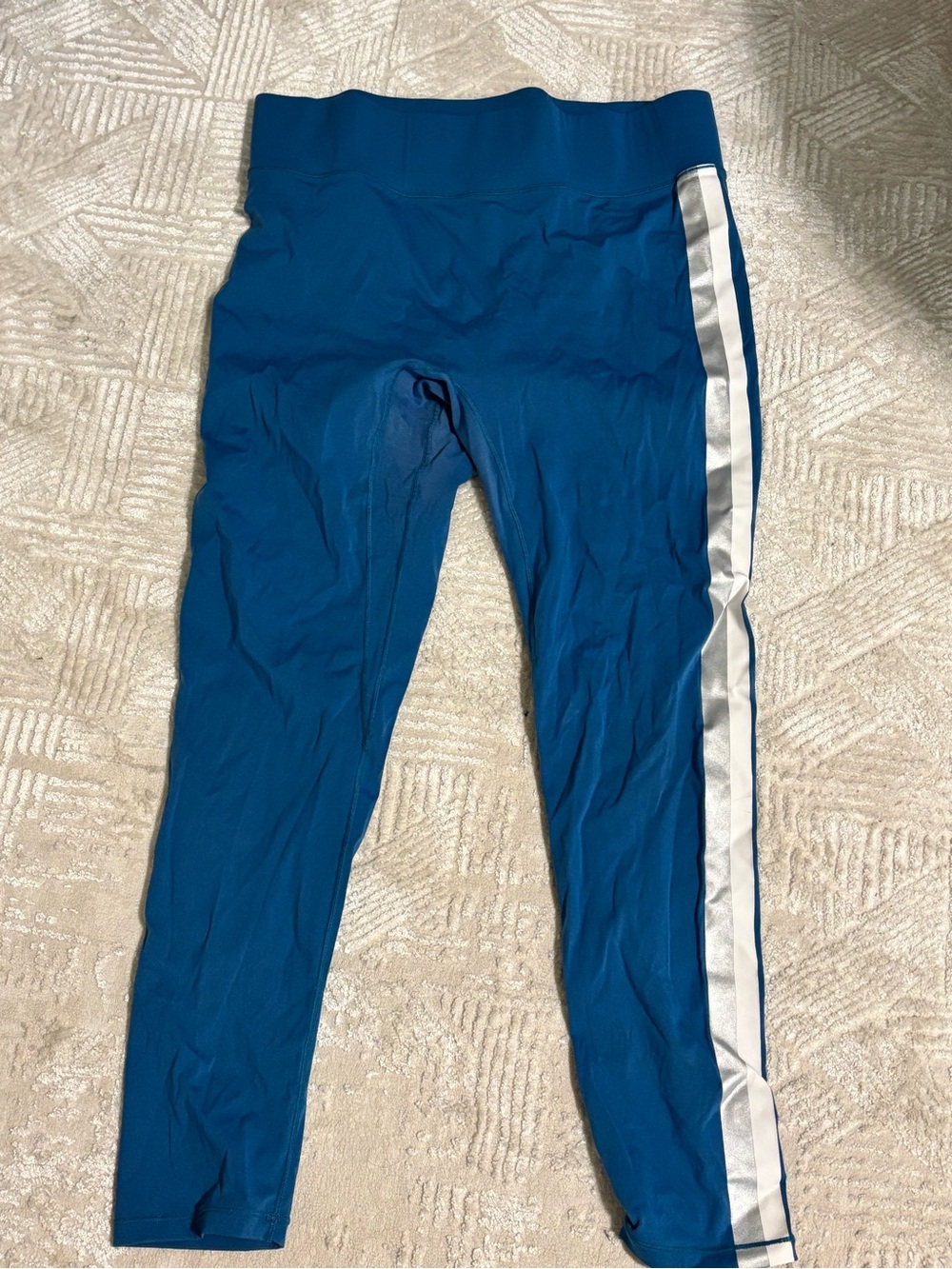 ALL ACCESS Teal Leggings with Silver Side Stripe